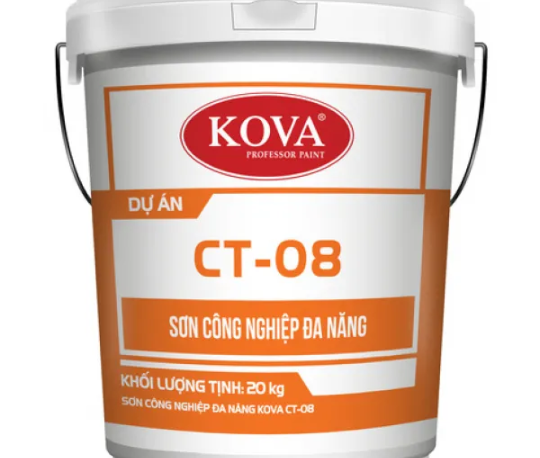Sơn công nghiệp đa năng KOVA CT-08 nhám màu trắng, xanh, đỏ thùng 5Kg