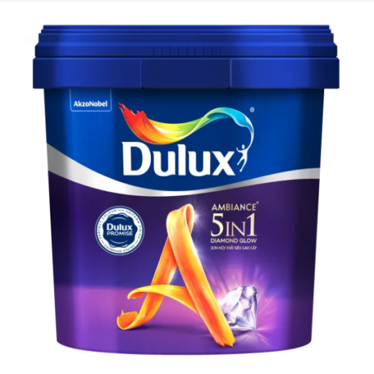 Sơn nội thất Dulux Ambiance 5 In 1 Diamond Glow siêu bóng 66AB lon 5L